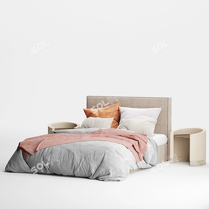 Luxurious Vittoria Slip Cover Bedheads by GlobeWest 3D model image 2