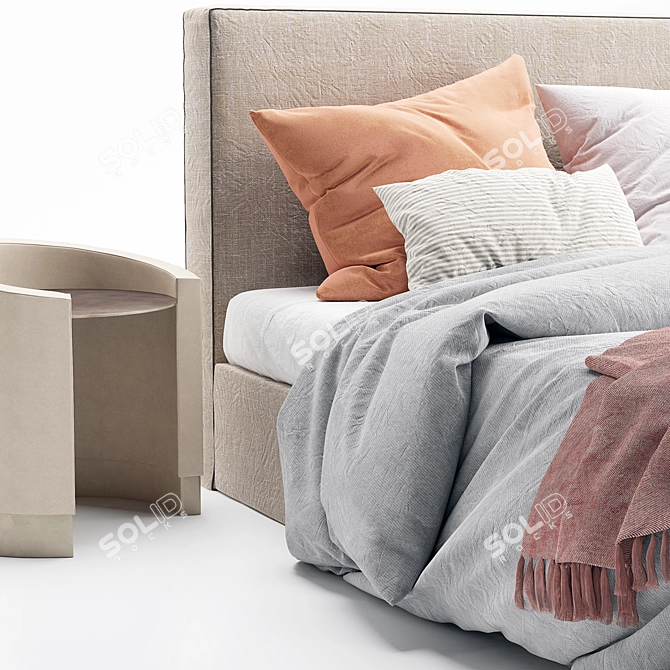 Luxurious Vittoria Slip Cover Bedheads by GlobeWest 3D model image 3