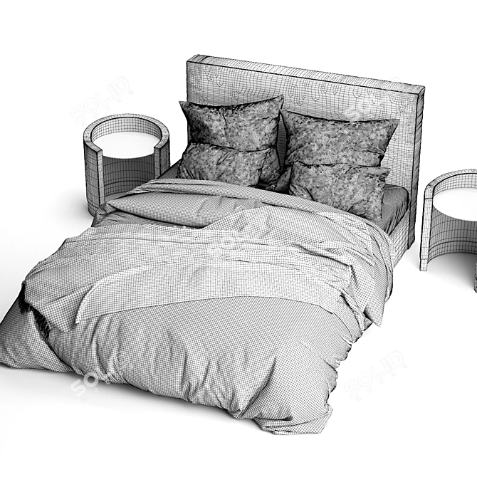 Luxurious Vittoria Slip Cover Bedheads by GlobeWest 3D model image 5