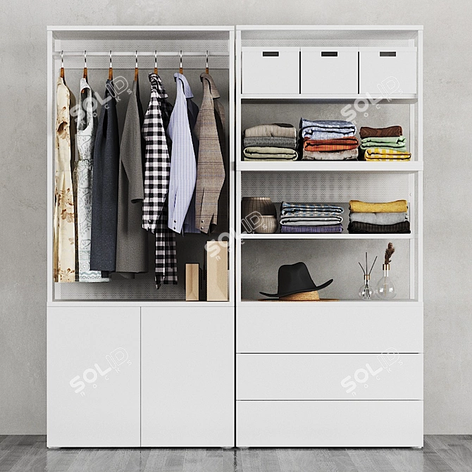 IKEA Ophus 2-Door Wardrobe 3D model image 1