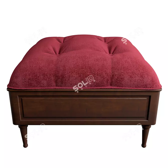 Vintage Carriage Style Pouf 3D model image 2