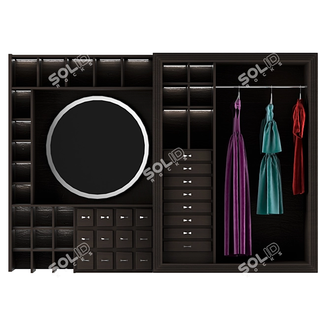 Modern 3D Wardrobe Solution 3D model image 1