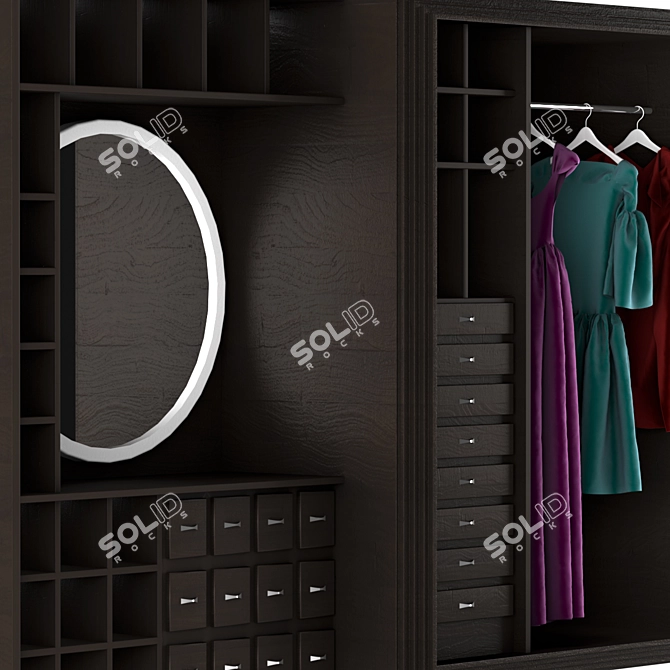 Modern 3D Wardrobe Solution 3D model image 2