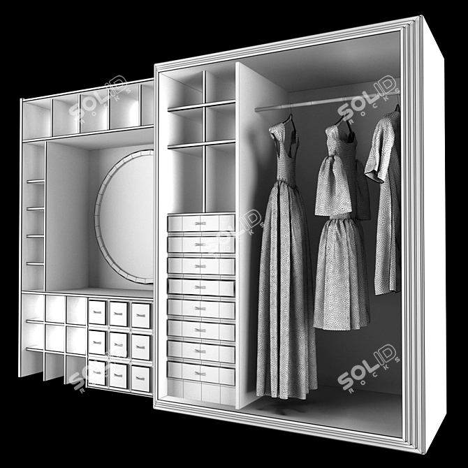 Modern 3D Wardrobe Solution 3D model image 3