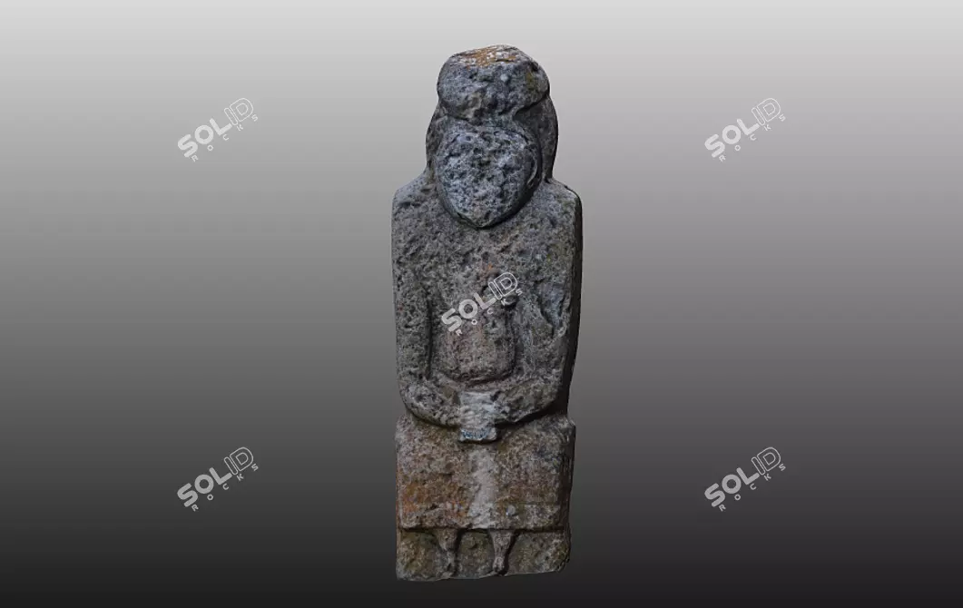 Polovtsian Statue: Ancient Sacred Artifacts | Medieval Stone Figurines 3D model image 2