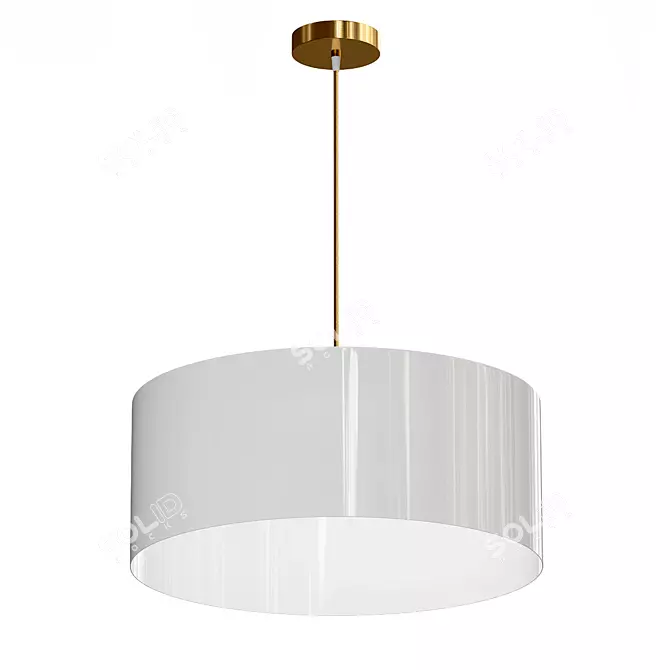 Modern Round Textile Chandelier 3D model image 1