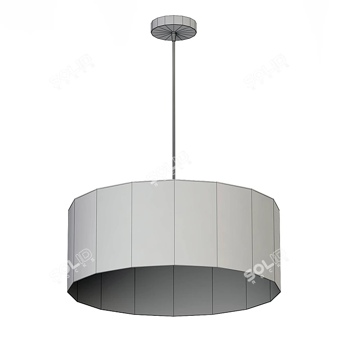 Modern Round Textile Chandelier 3D model image 2