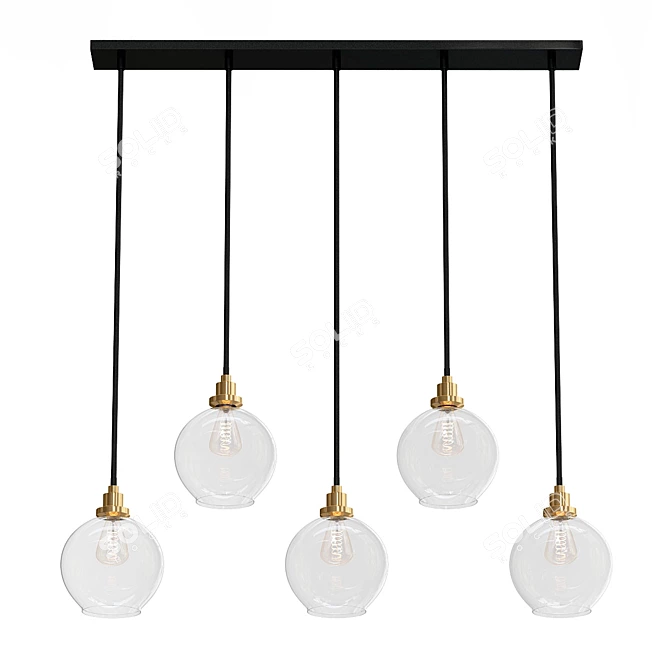 Clear Glass Sphere Cloche Pendant 3D model image 1