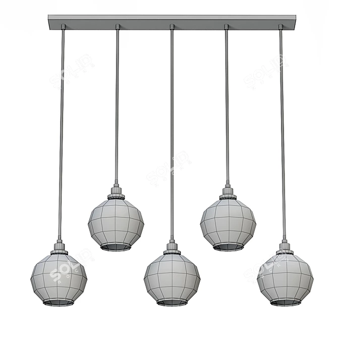 Clear Glass Sphere Cloche Pendant 3D model image 2