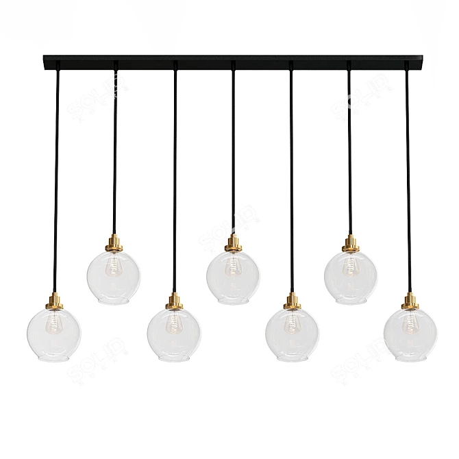 Elegant Glass Sphere Chandelier 3D model image 1