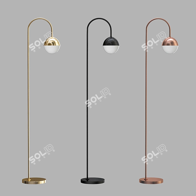 Elegant Cedar & Moss Floor Lamp 3D model image 1