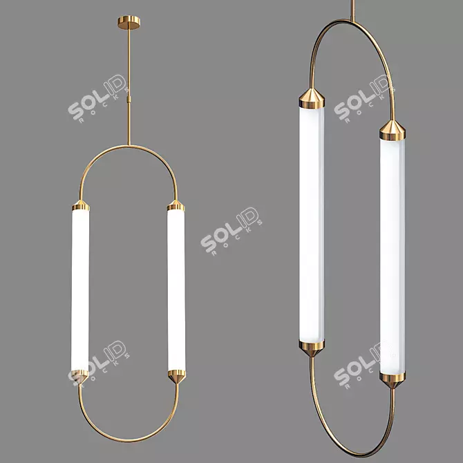 Elegant Vertical Ellipse Pendant 3D model image 1