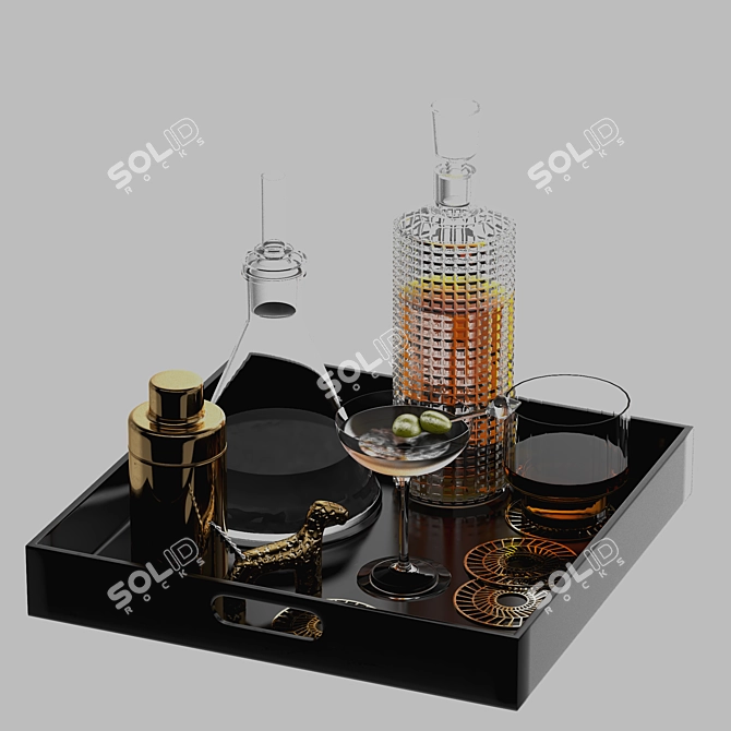 Elegant Drink Set: 2015 3D Model 3D model image 1