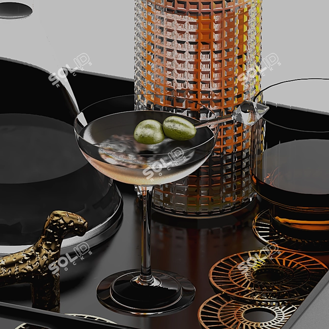 Elegant Drink Set: 2015 3D Model 3D model image 3