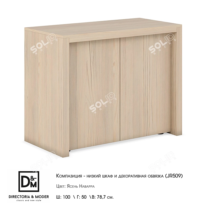 Elegant Low Cabinet Set by Ohm 3D model image 2