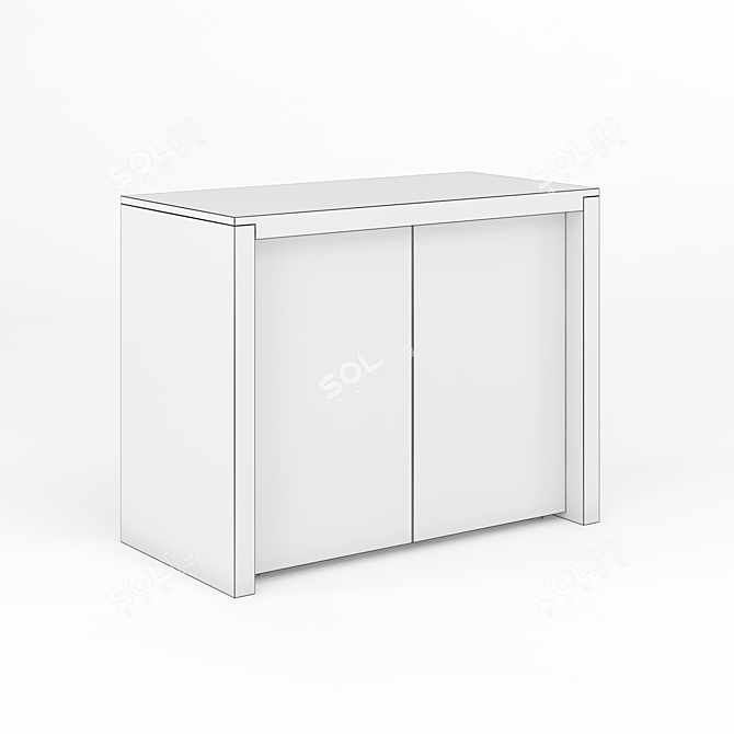 Elegant Low Cabinet Set by Ohm 3D model image 3