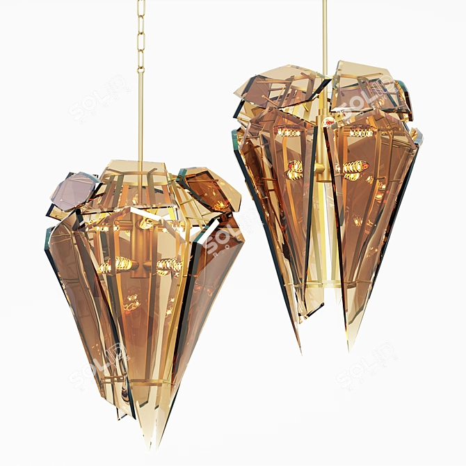 Elegant Shard Crystal Chandelier 3D model image 1