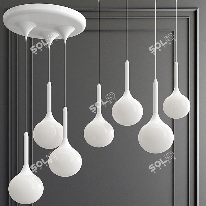 Innovative Glass Sphere Pendant Light 3D model image 1