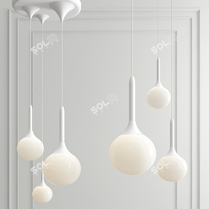 Innovative Glass Sphere Pendant Light 3D model image 2