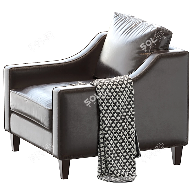 Elegant Leather Paidge Chair 3D model image 3