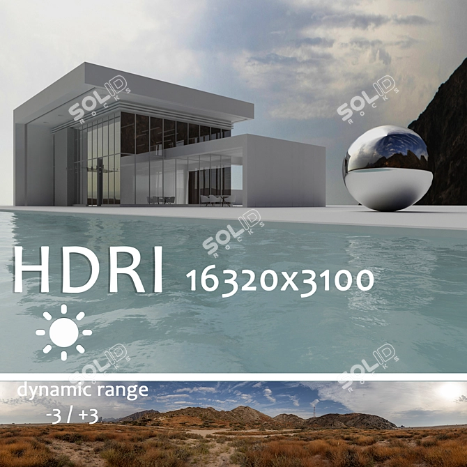 Spherical HDRI: Saudi Arabian Coastal Panorama 3D model image 1