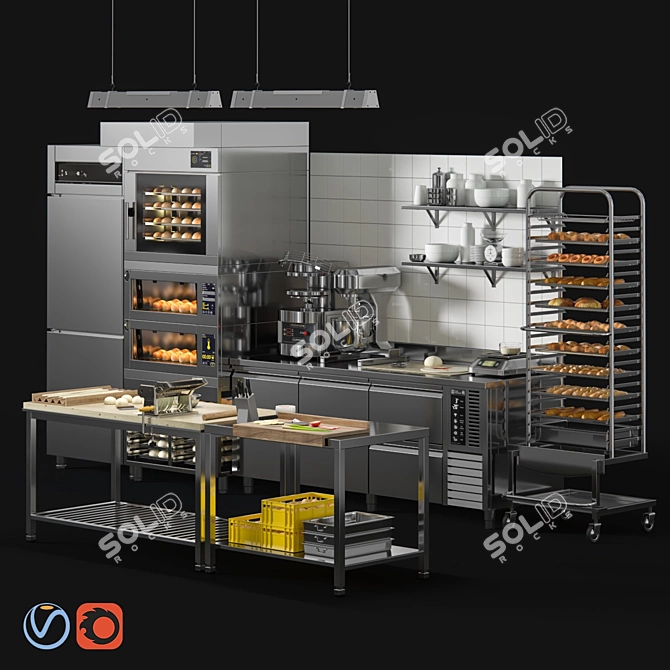 Professional Bakery Equipment 3D model image 1