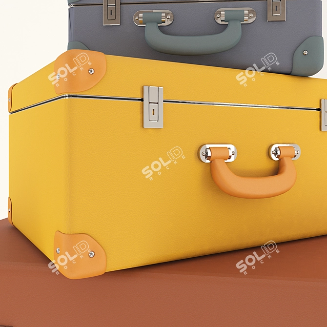 Vibrant Colored Suitcases for Travel 3D model image 2