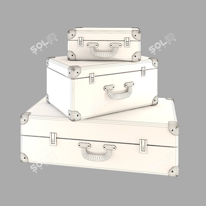 Vibrant Colored Suitcases for Travel 3D model image 3