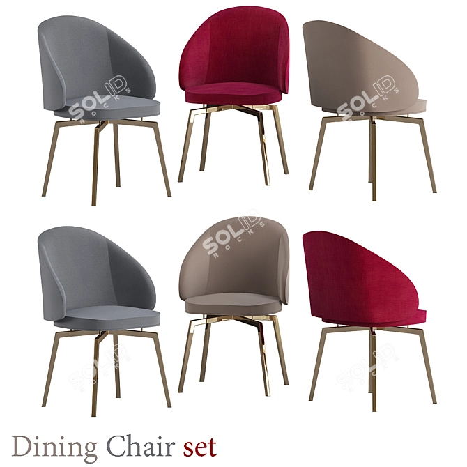 Chic Chenille Dining Chair - 2013 Design 3D model image 1