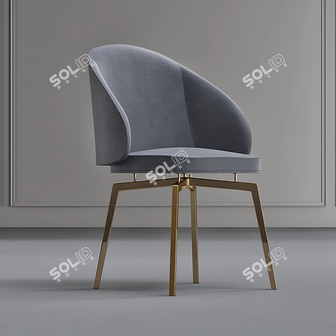 Chic Chenille Dining Chair - 2013 Design 3D model image 2