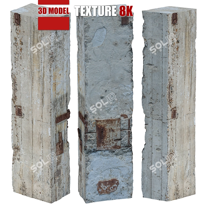 Highly Detailed Pillar 188 Sculpture 3D model image 1