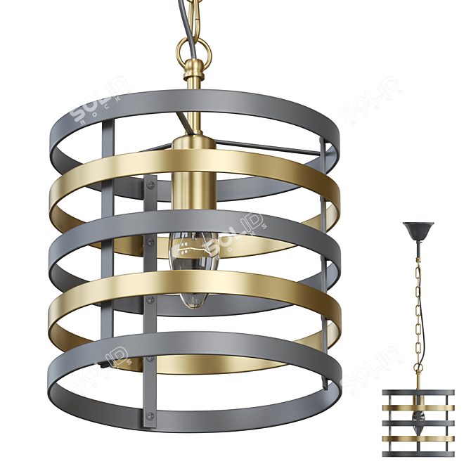 Elegant Metal Ring Pendant 3D model image 1