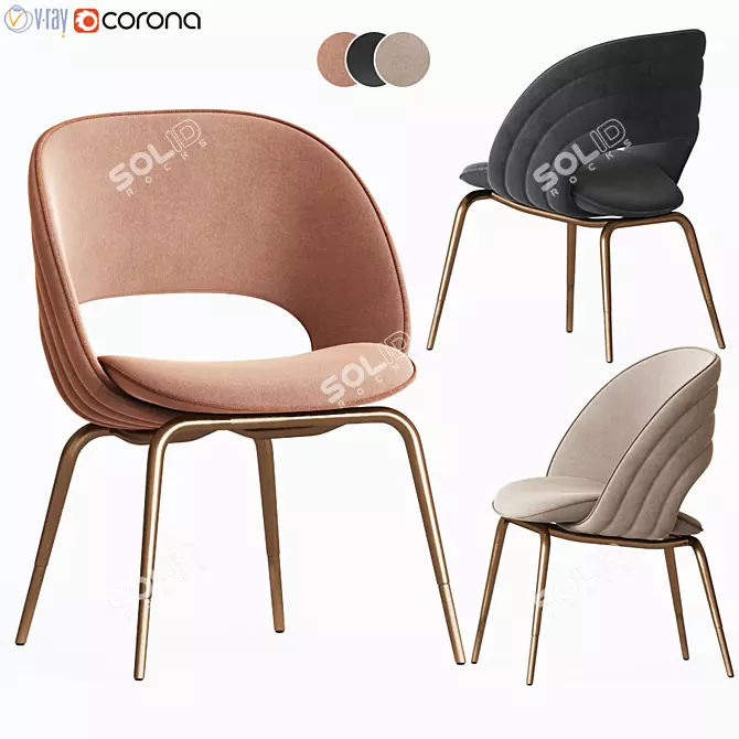 Kylo Fabric Dining Chair 3D model image 1