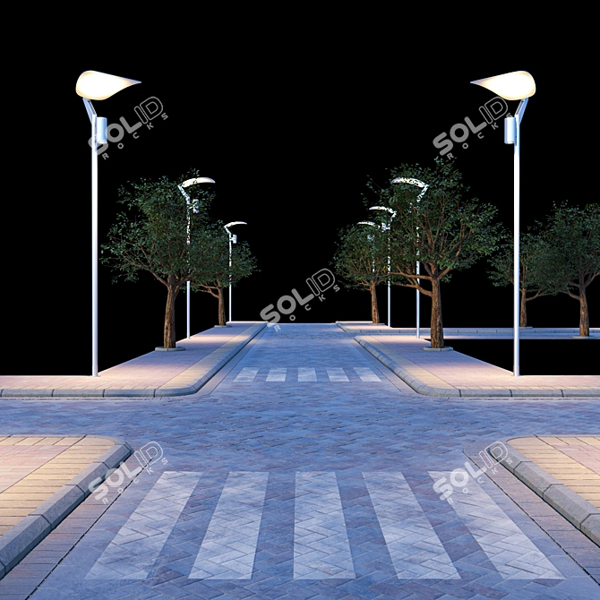 Concrete Paving Kit with Sidewalk 3D model image 2