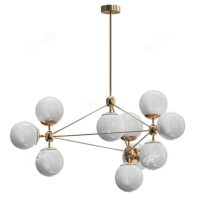 Modo Glass Chandelier 3D model image 1