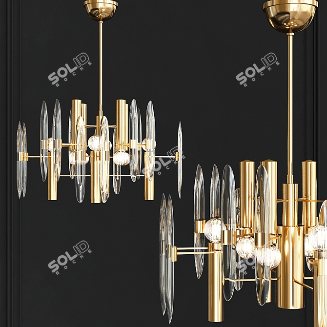 Elegant Sciolari Chandelier: Hollywood Regency Glam 3D model image 1