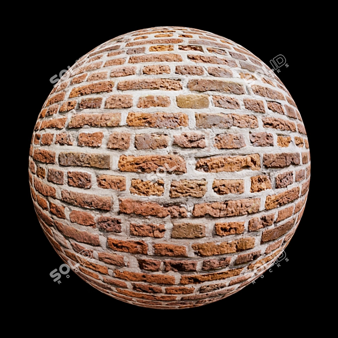 PBR Brick Textured Material 3D model image 3