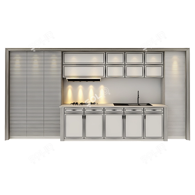 Modern Kitchen Design 3D model image 1