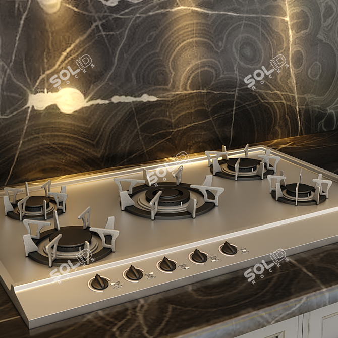 Modern Kitchen Design 3D model image 2