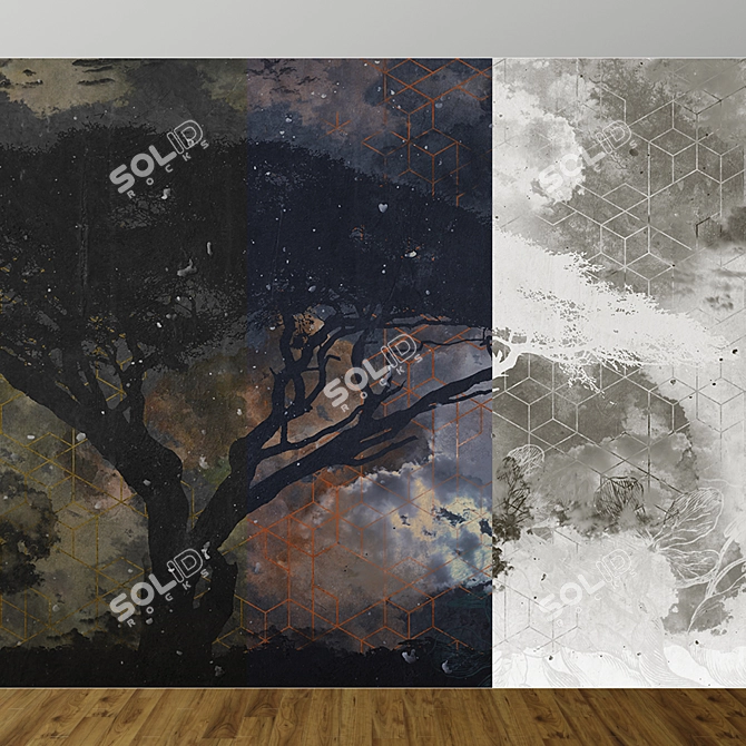 Starry Nights Galaxy Wallpaper 3D model image 4