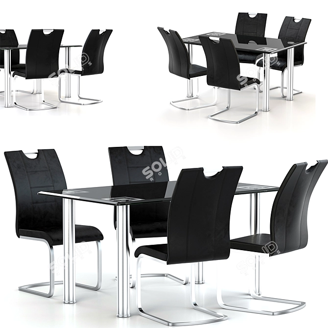 Elegance Set: Sabina Chair & Dakar Table 3D model image 1