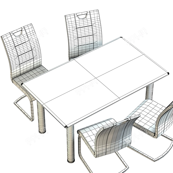 Elegance Set: Sabina Chair & Dakar Table 3D model image 4