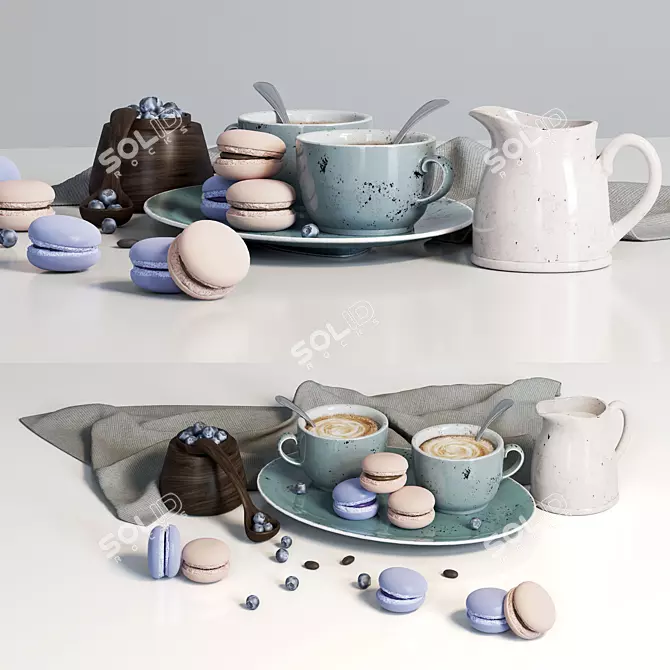 Blueberry Bliss Decorative Dish Set 3D model image 1