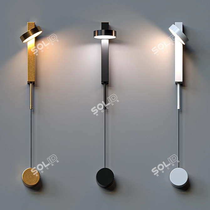 Industrial Charm: B4114 Loft Sconce 3D model image 2