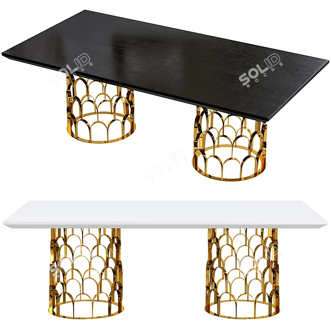 TOV Gatsby Black Wood Dining Set 3D model image 1