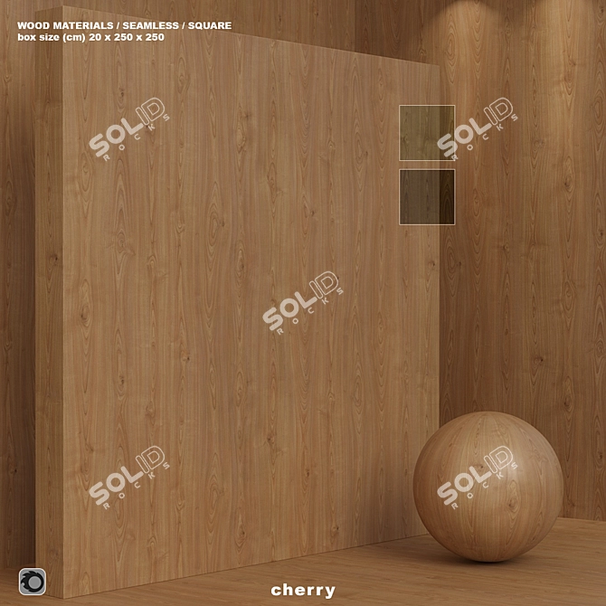 Cherry Wood Seamless Material Set 3D model image 1