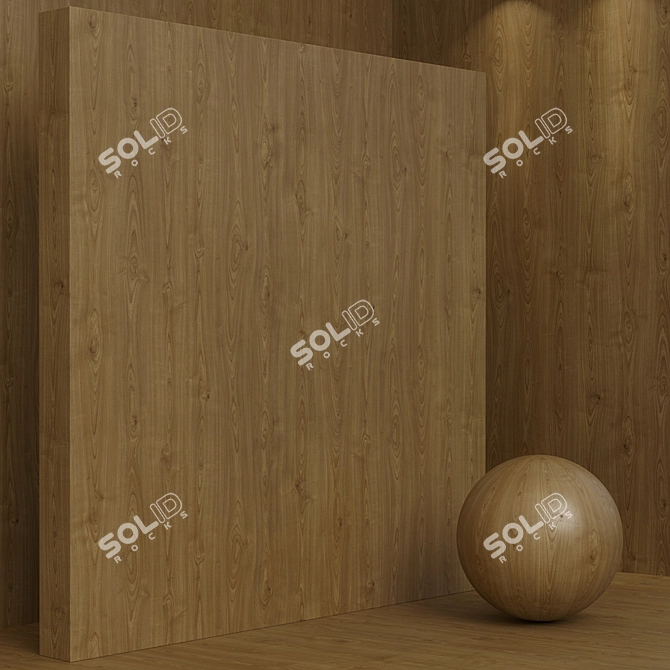 Cherry Wood Seamless Material Set 3D model image 3