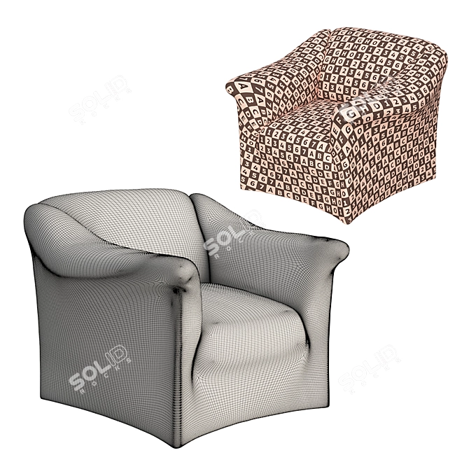 Italian Design: Tentazioni Lounge Chair 3D model image 4