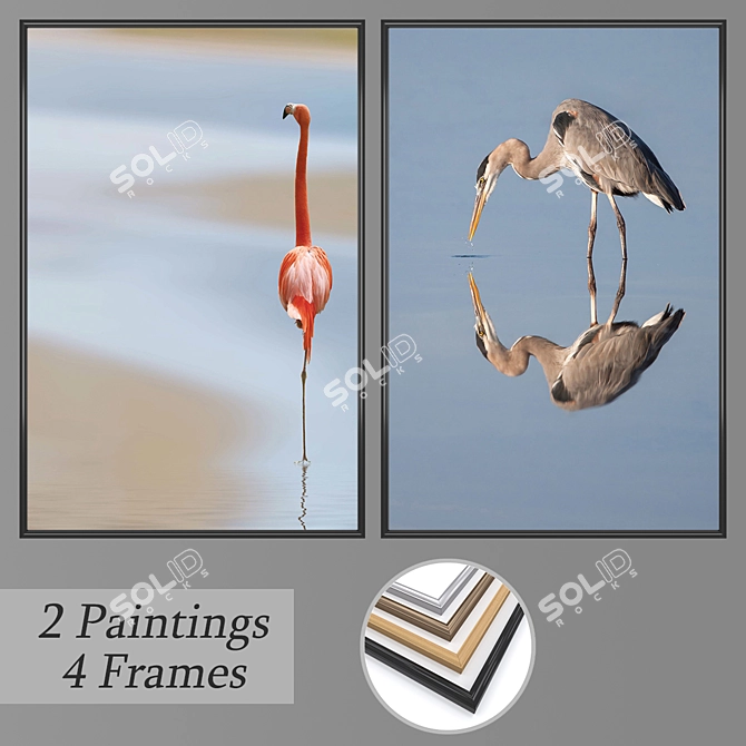 Elegant Wall Art Set 3D model image 1