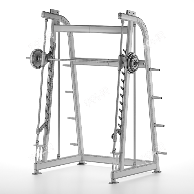 Versatile Smith Machine: Unrigged Gym Essential 3D model image 2